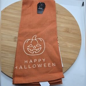 Orange Halloween Kitchen Towel - Set Of Two - New!